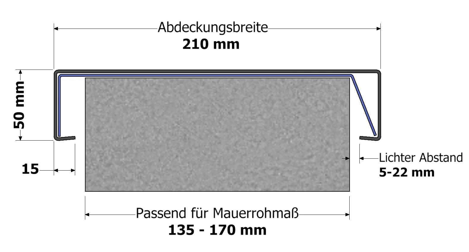 Mauerbreite 135 - 170 mm S