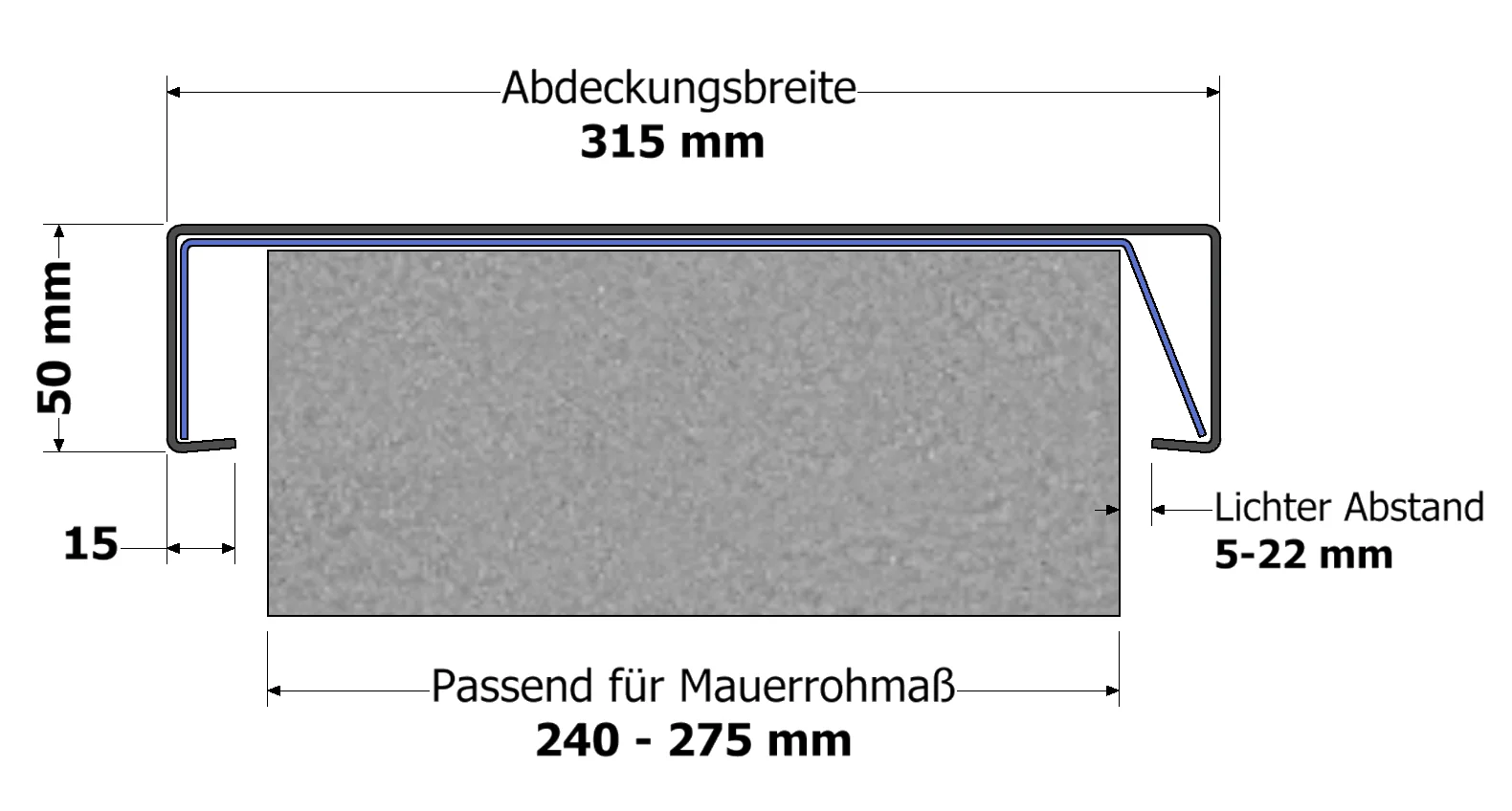 Mauerbreite 240 - 275 mm XL